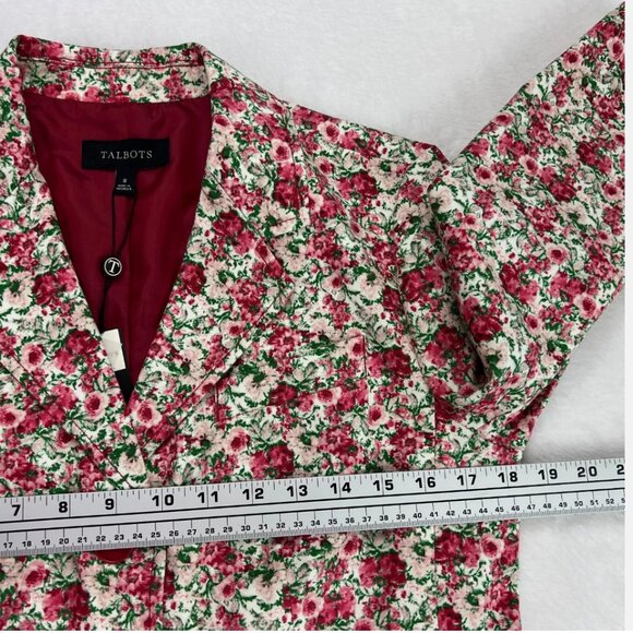 Talbots Grace‎ Fit Blazer Jacket Floral Rose 3/4 Sleeve Cottagecore Boho Spring - Picture 12 of 16